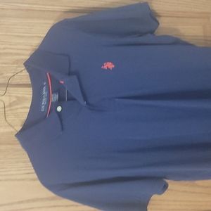 Mens navy polo top
